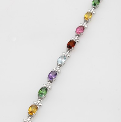 26979715a - Armband mit Farbsteinen und Brillanten, WG 585/000, Turmaline, Aquam., Citrine und ...