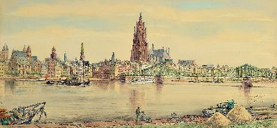 Image 26979721 - Willy Meyer, 1894 Mainz-1966 Frankfurt a.M., Lithographie, handkoloriert, Ansicht ...