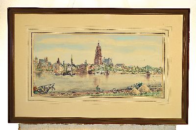 26979721k - Willy Meyer, 1894 Mainz-1966 Frankfurt a.M., Lithographie, handkoloriert, Ansicht ...