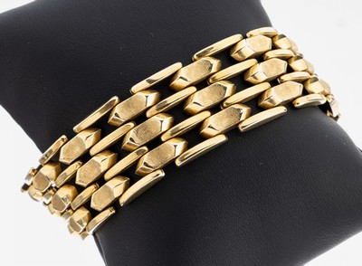 Image 26979773 - 14 kt Gold Armband, GG 585/000, konvexe undkonkave Glieder, part. sat., B. ca. 2 cm, L. ...