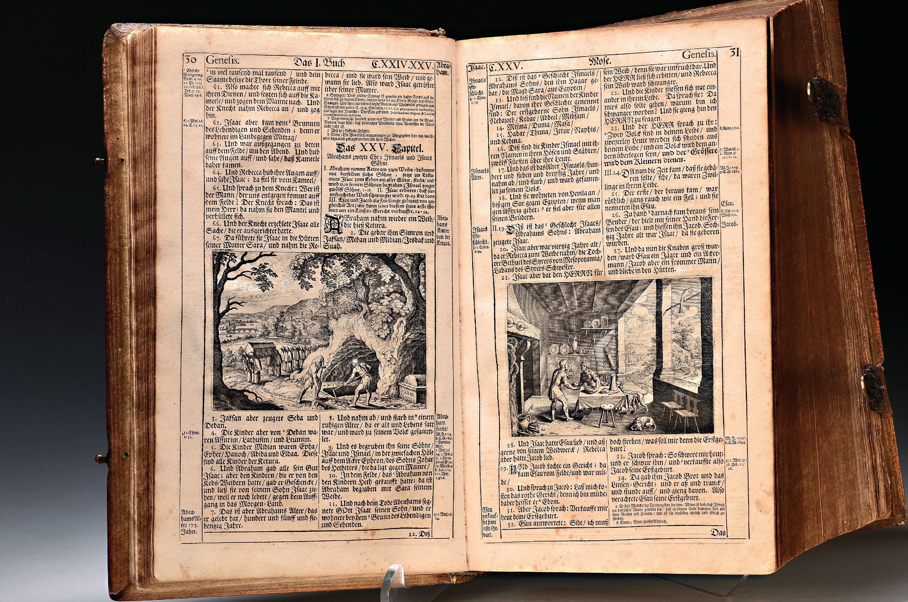 Detail a: Biblia Germanica, Frankfurt a.M., Johann Philipp Andreä für Matthäi Merians Erben 1704 , gr.4°, 4 Teile in einem Bd., 1279 gezählte S., 229 in ...