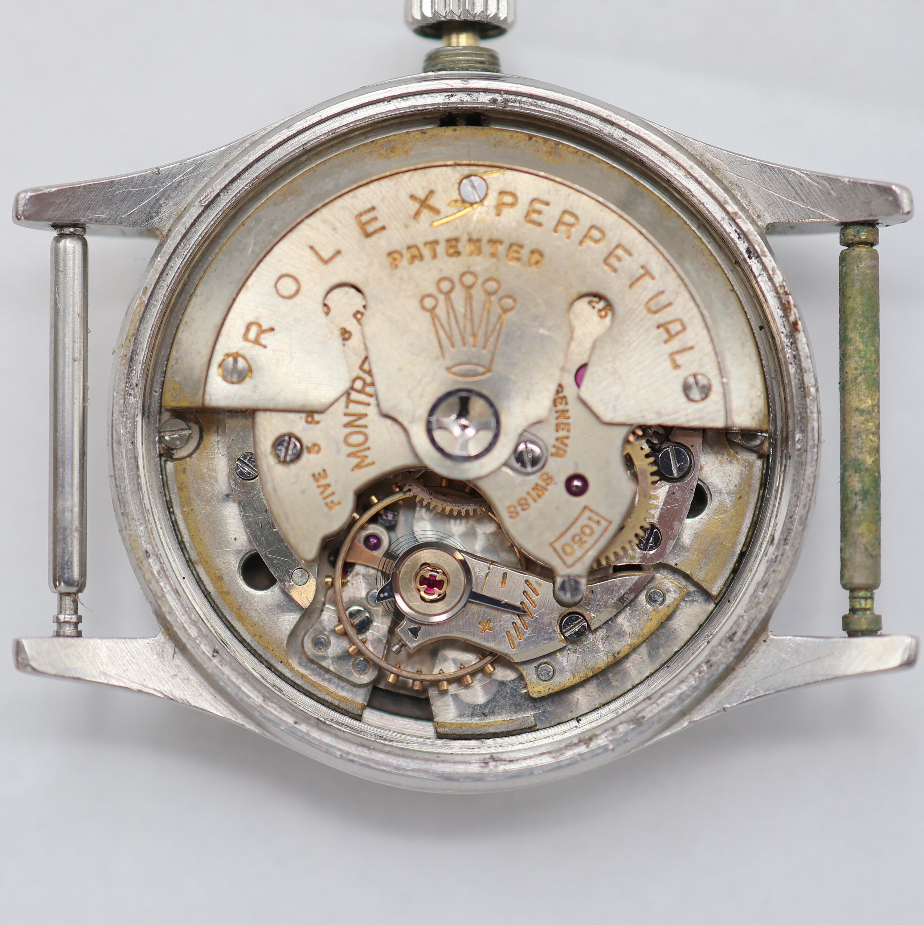 Detail h: ROLEX Oyster Perpetual Armbanduhr in Stahl Referenz 6532, Schweiz lt. Hallmark 4. Quartal 1956, Automatik, Boden u. Krone verschr., Zifferbl. ...