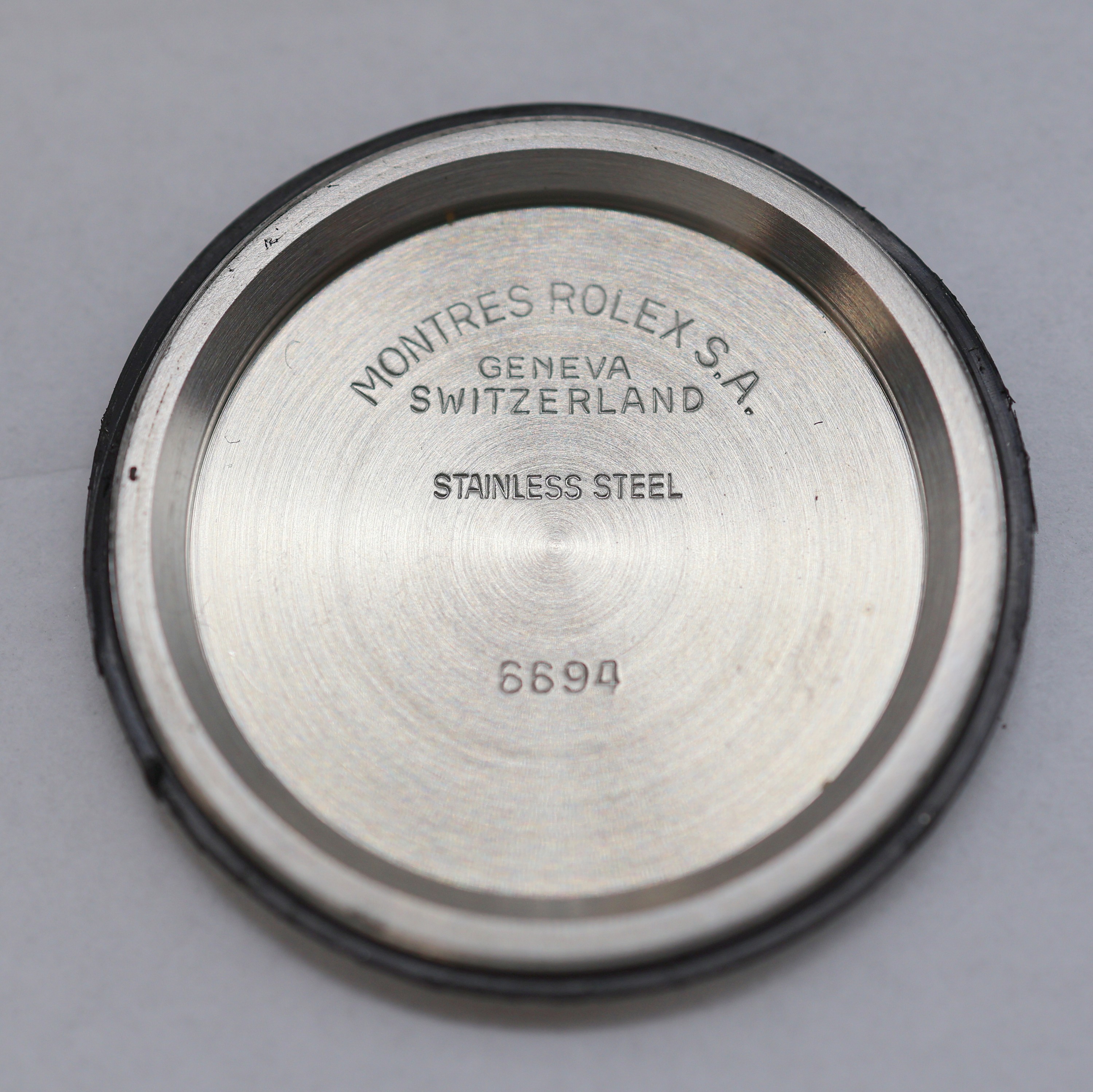Detail i: ROLEX Oyster Date Precision Armbanduhr Referenz 6694, Schweiz um 1965, Handaufzug, Boden u. Krone verschr., orig. Stahlband Ref. 7205, Anstoß-Nr. 09 ...