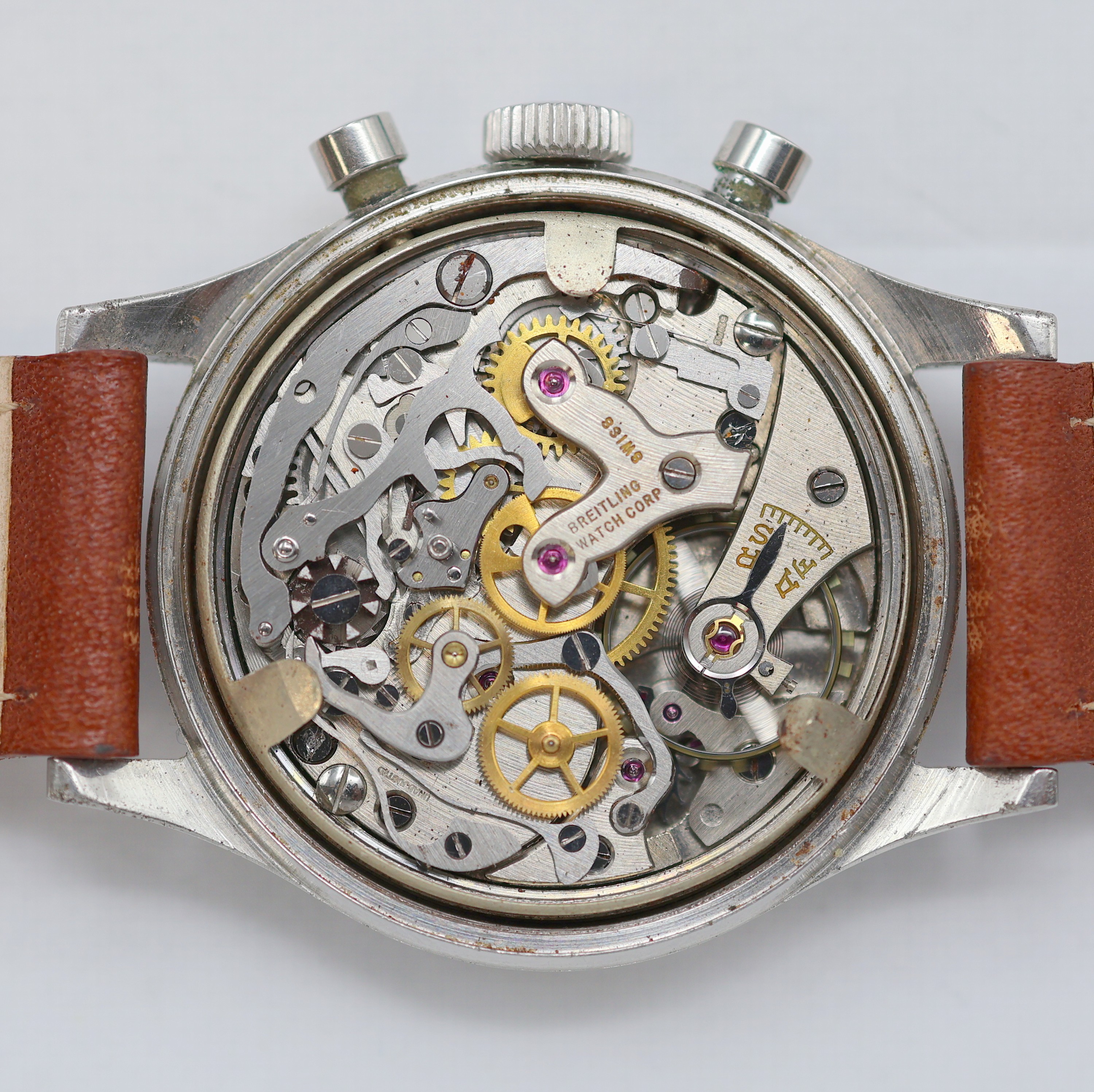 Detail g: BREITLING Premier Armbandchronograph Referenz 788, Schweiz um 1950, Handaufzug Edelstahlgeh., Boden verschr., silb. Zifferbl. fl., silb. Zeiger, ...