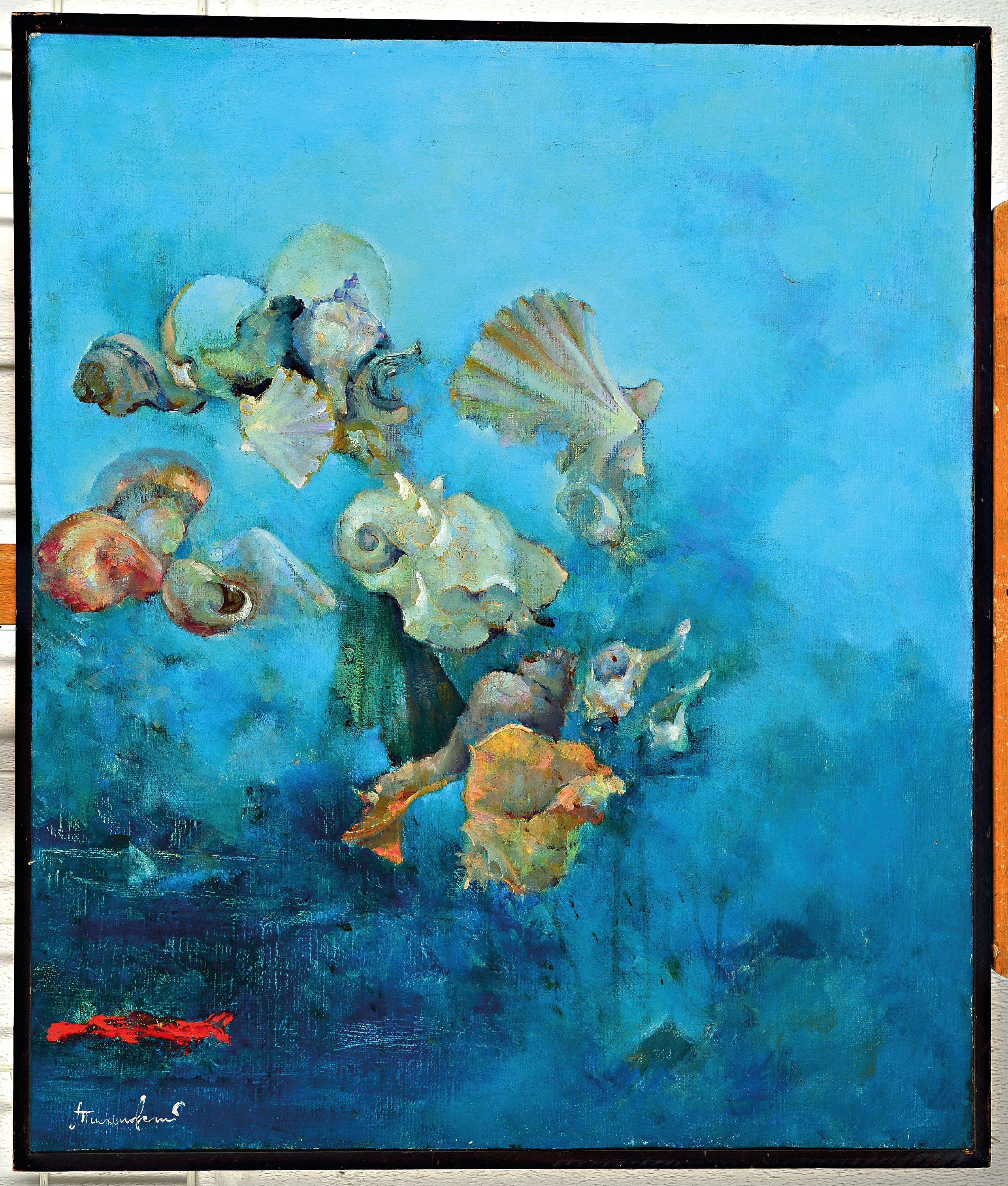 Detail k: Michail Borisowitsch Tichanowskij, geb. 1968 Sagorsk, Triptychon "Muscheln, Kieselstein" so verso bez., 1995, Öl/Lwd, je signiert, ...