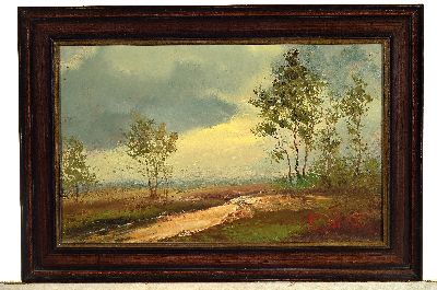 26980101k - Karl Philip Spitzer, 1887-1959 Speyer, Rheinauen bei bedecktem Himmel, 1940er-Jahre ...