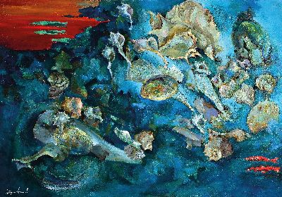 26980118a - Michail Borisowitsch Tichanowskij, geb. 1968 Sagorsk, Triptychon ´Muscheln, Kieselstein´ ...