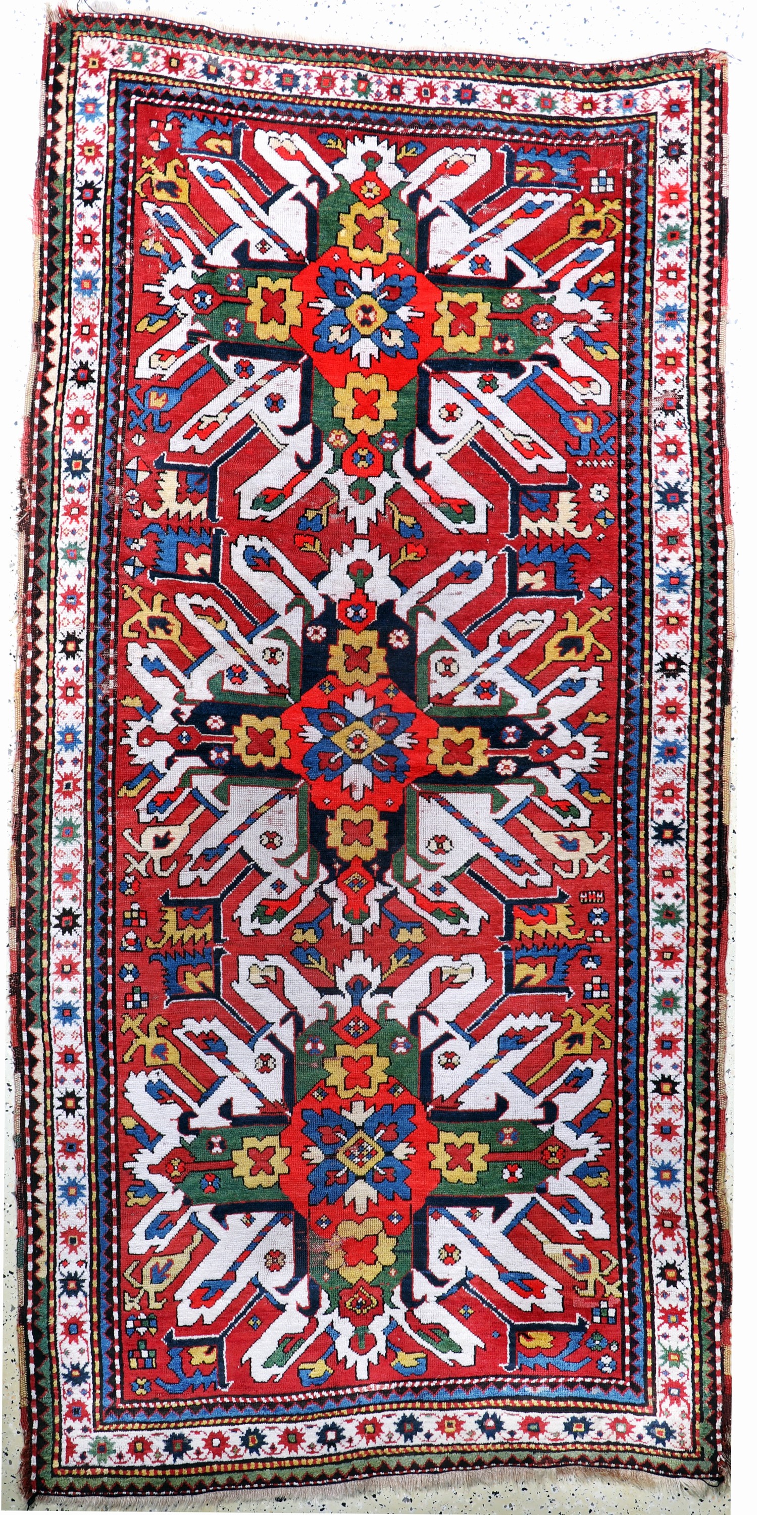 Tschelaberd"Adler-Kazak"antik, Kaukasus, 19.Jhd, Wolle auf Wolle, ca. 275 x 140 cm, EHZ: 3-4