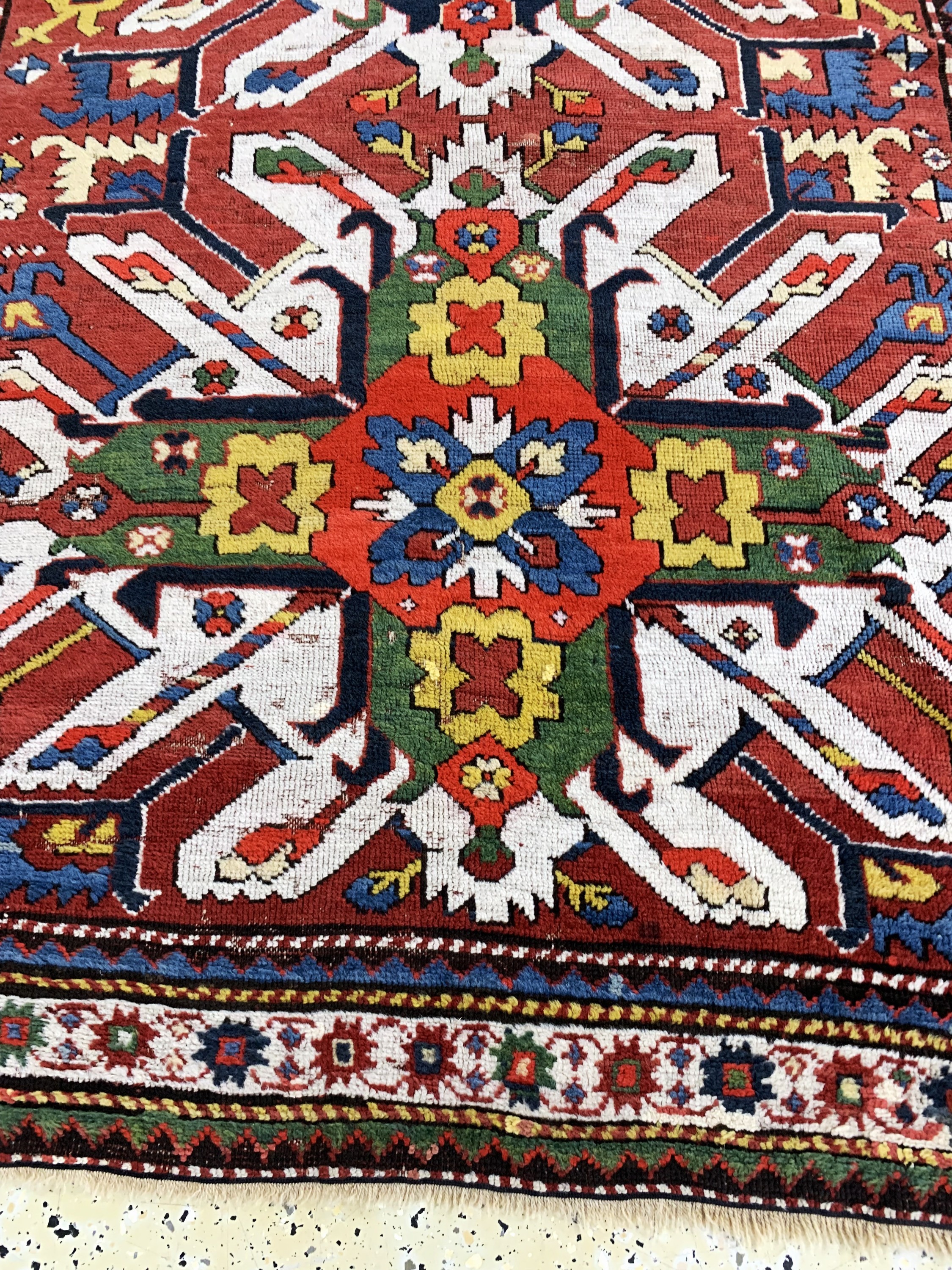 Detail g: Tschelaberd"Adler-Kazak"antik, Kaukasus, 19.Jhd, Wolle auf Wolle, ca. 275 x 140 cm, EHZ: 3-4