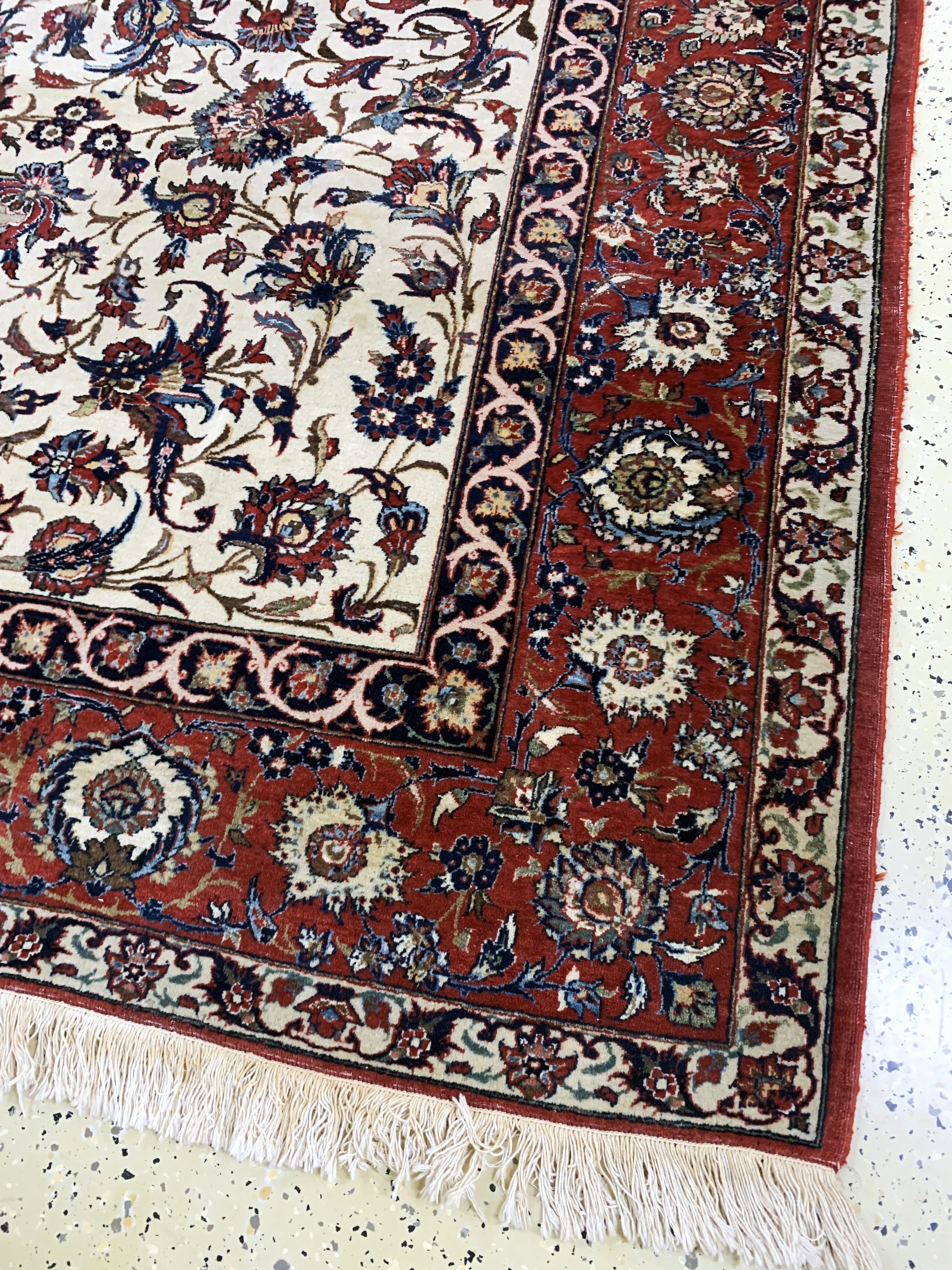 Detail a: Esfahan fein alt, Persien, Anfang 20.Jhd, Wolle auf Baumwolle, ca. 303 x 210 cm, EHZ: 3