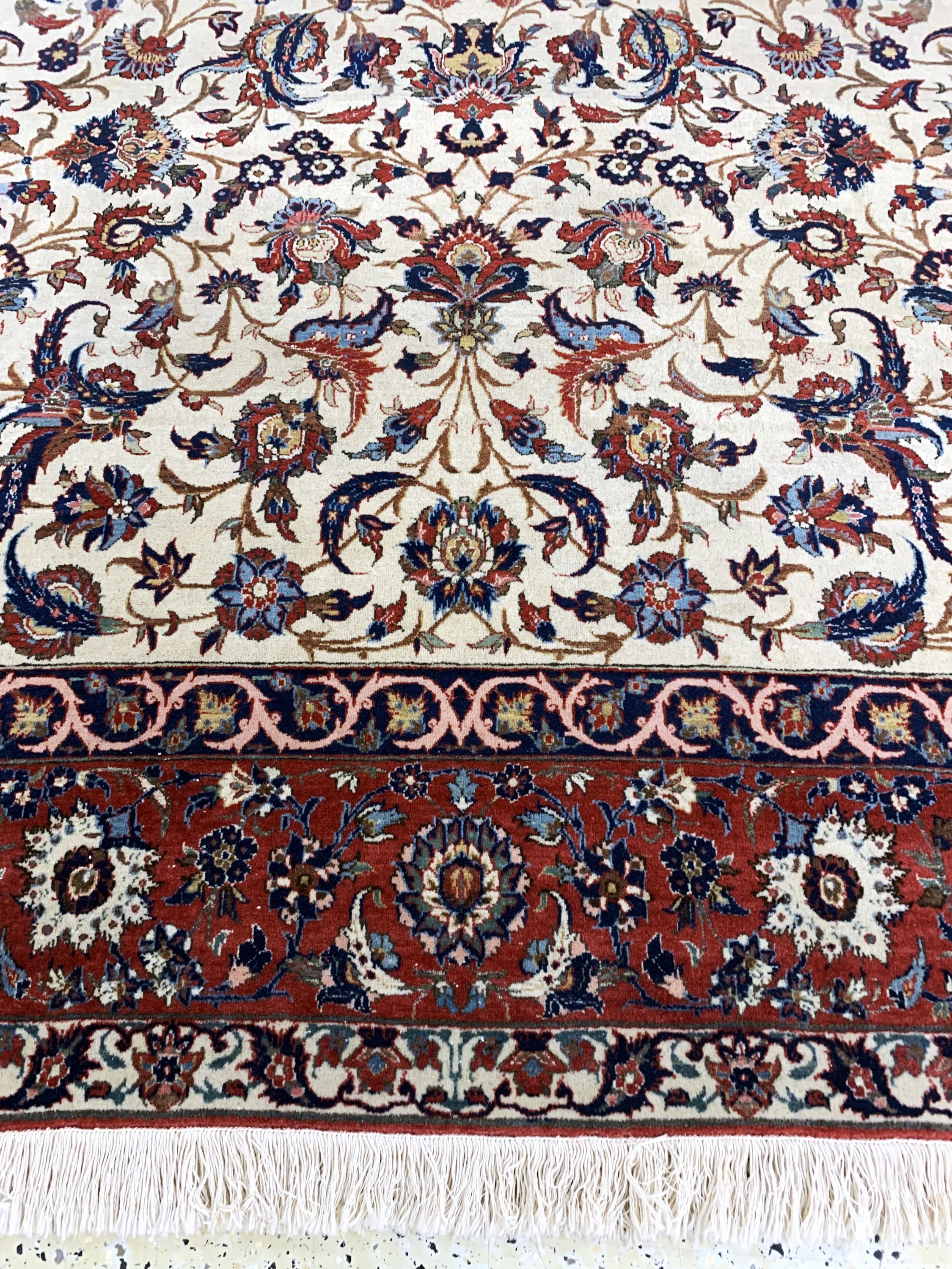 Detail e: Esfahan fein alt, Persien, Anfang 20.Jhd, Wolle auf Baumwolle, ca. 303 x 210 cm, EHZ: 3