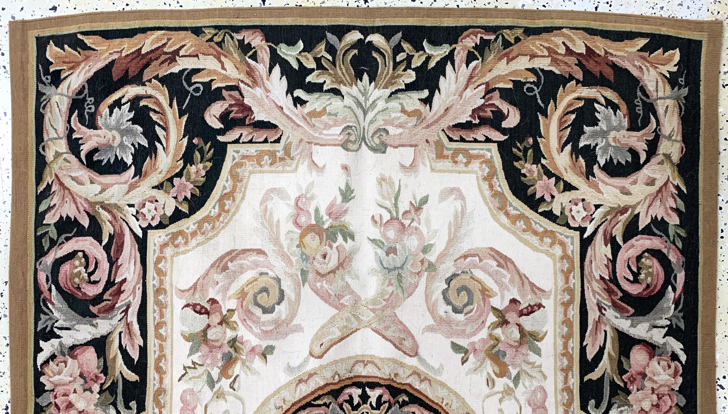 Detail a: Aubusson"flachgewebt", China, Ende 20.Jhd, Wolle auf Baumwolle, ca. 185 x 120 cm, EHZ: 1-2