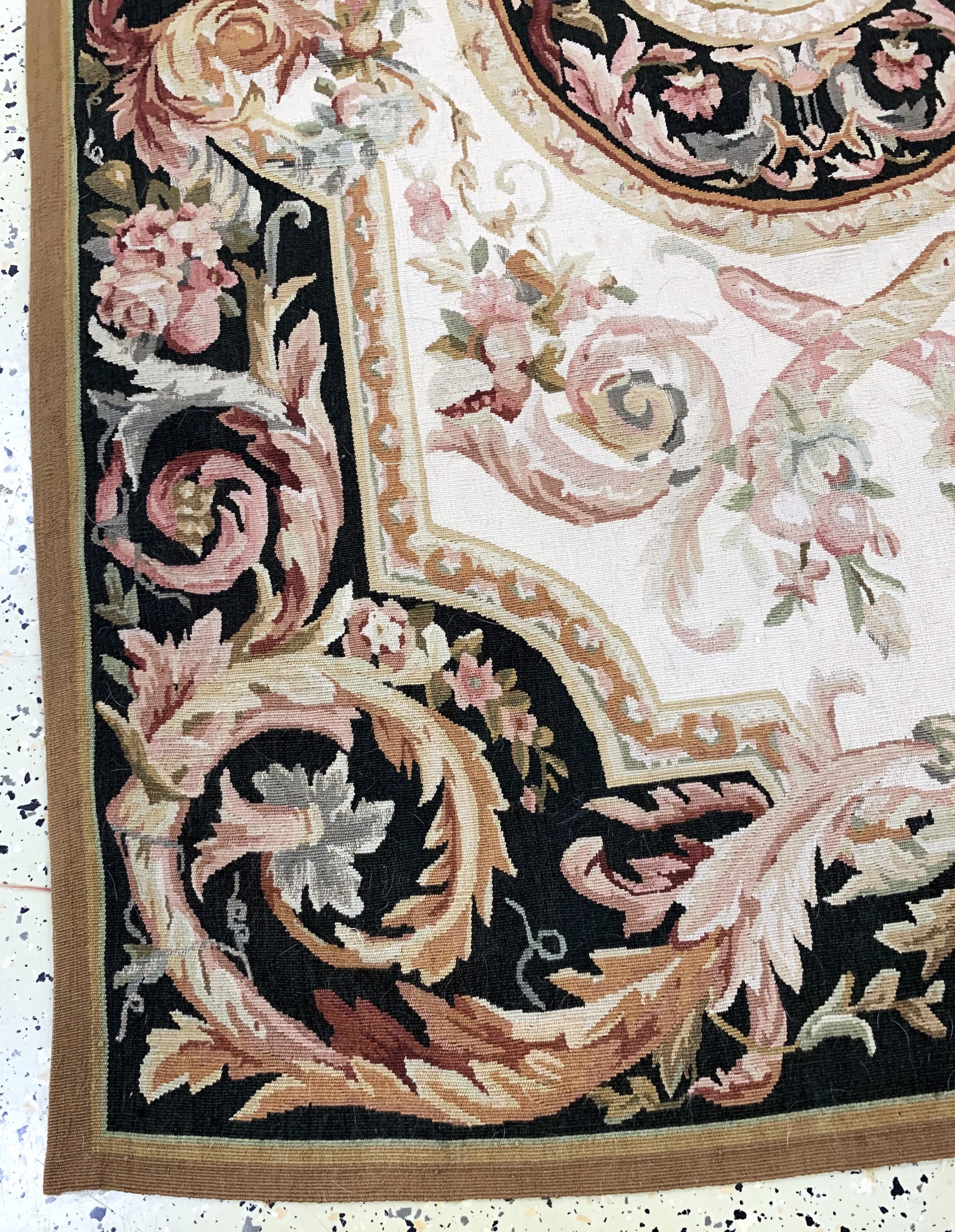 Detail d: Aubusson"flachgewebt", China, Ende 20.Jhd, Wolle auf Baumwolle, ca. 185 x 120 cm, EHZ: 1-2