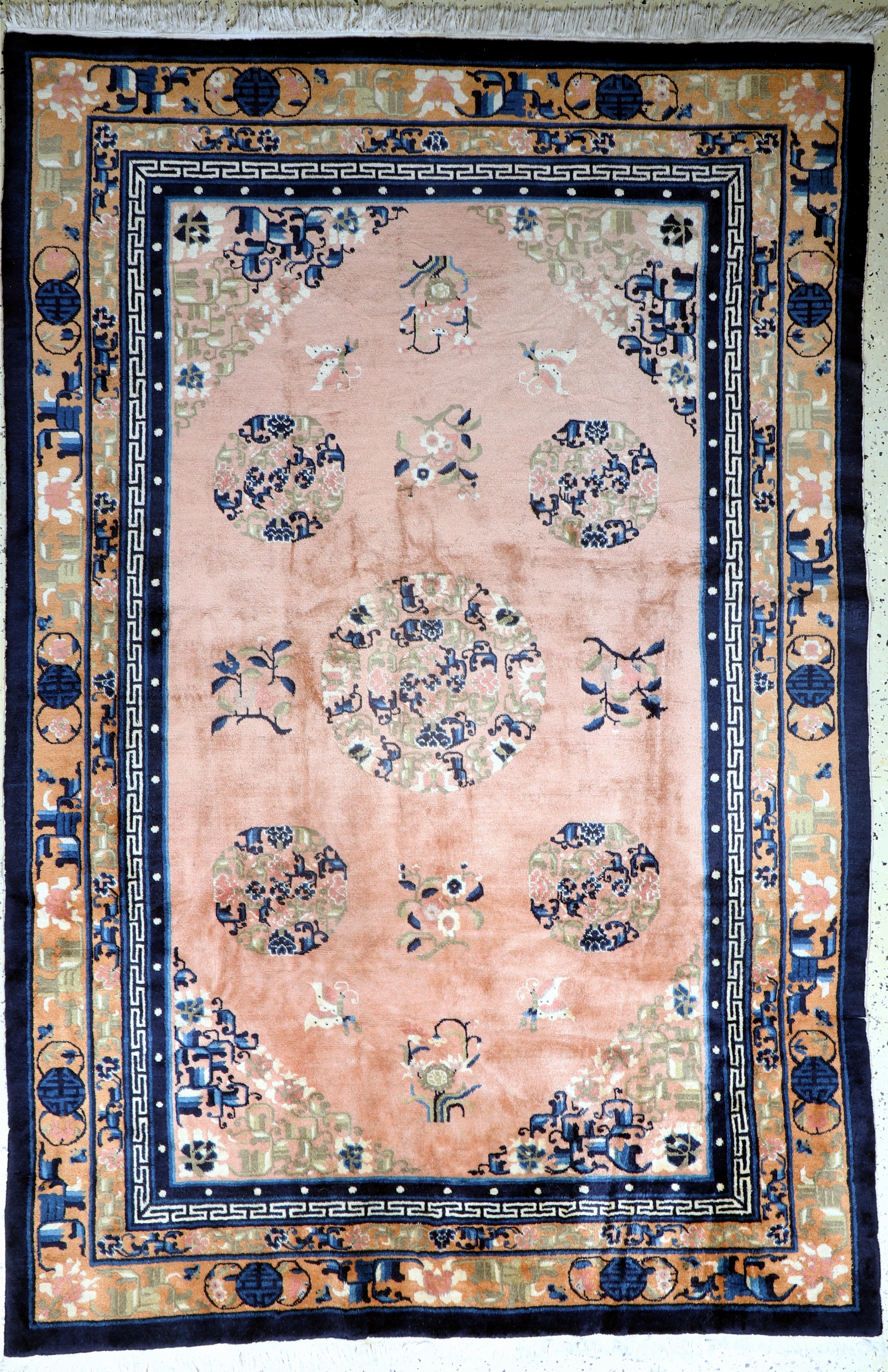 Antik-Finish, China, Mitte 20.Jhd, Wolle auf Baumwolle, ca. 275 x 185 cm, gereinigt, EHZ: 1-2