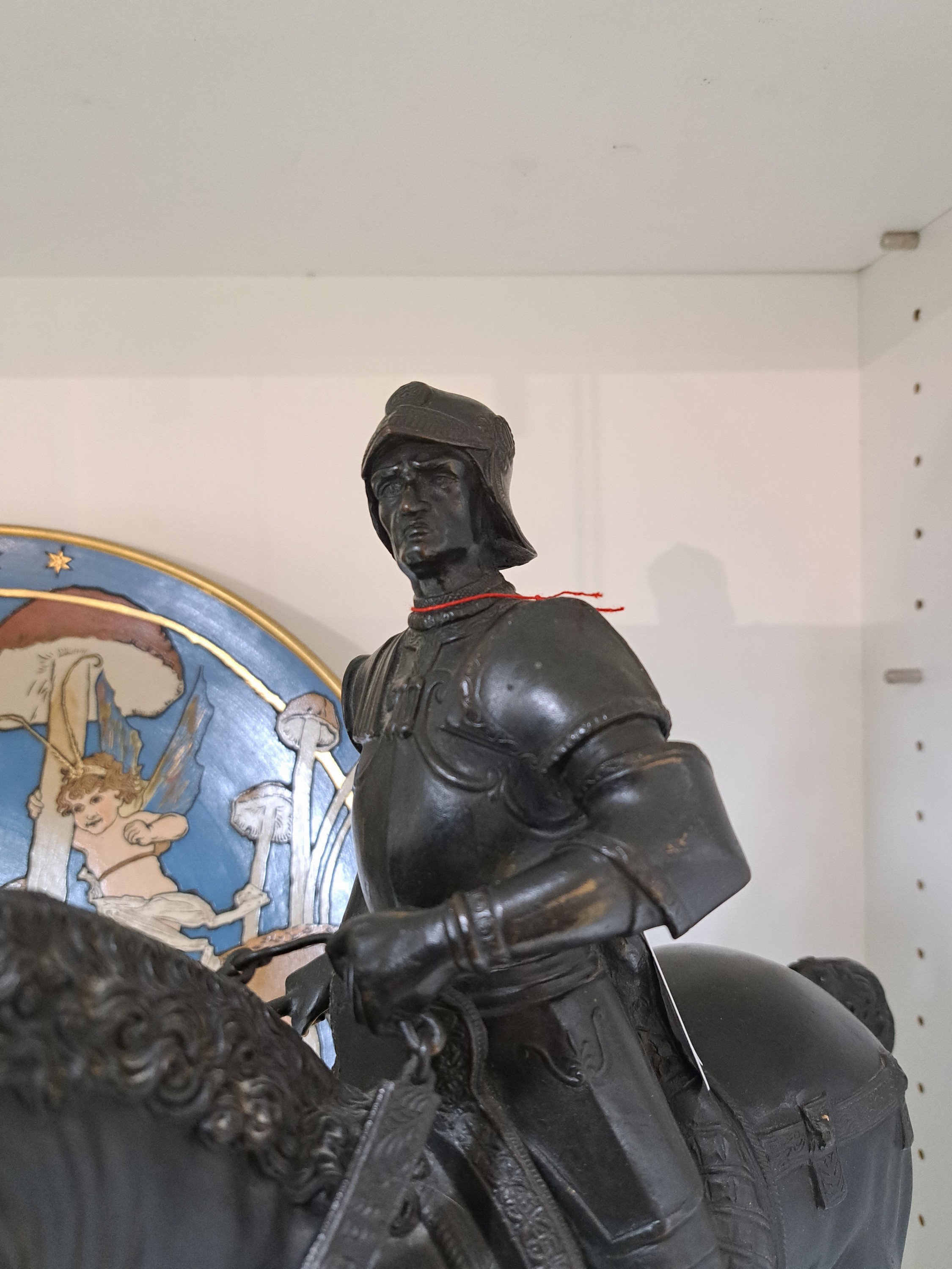 Detail c: Bronzeskulptur, Reiterstandbild des Condottiere Bartolomeo Colleoni, Italien, um 1900, Nach dem Original von Andrea del Verrocchio (1435-1488), ...