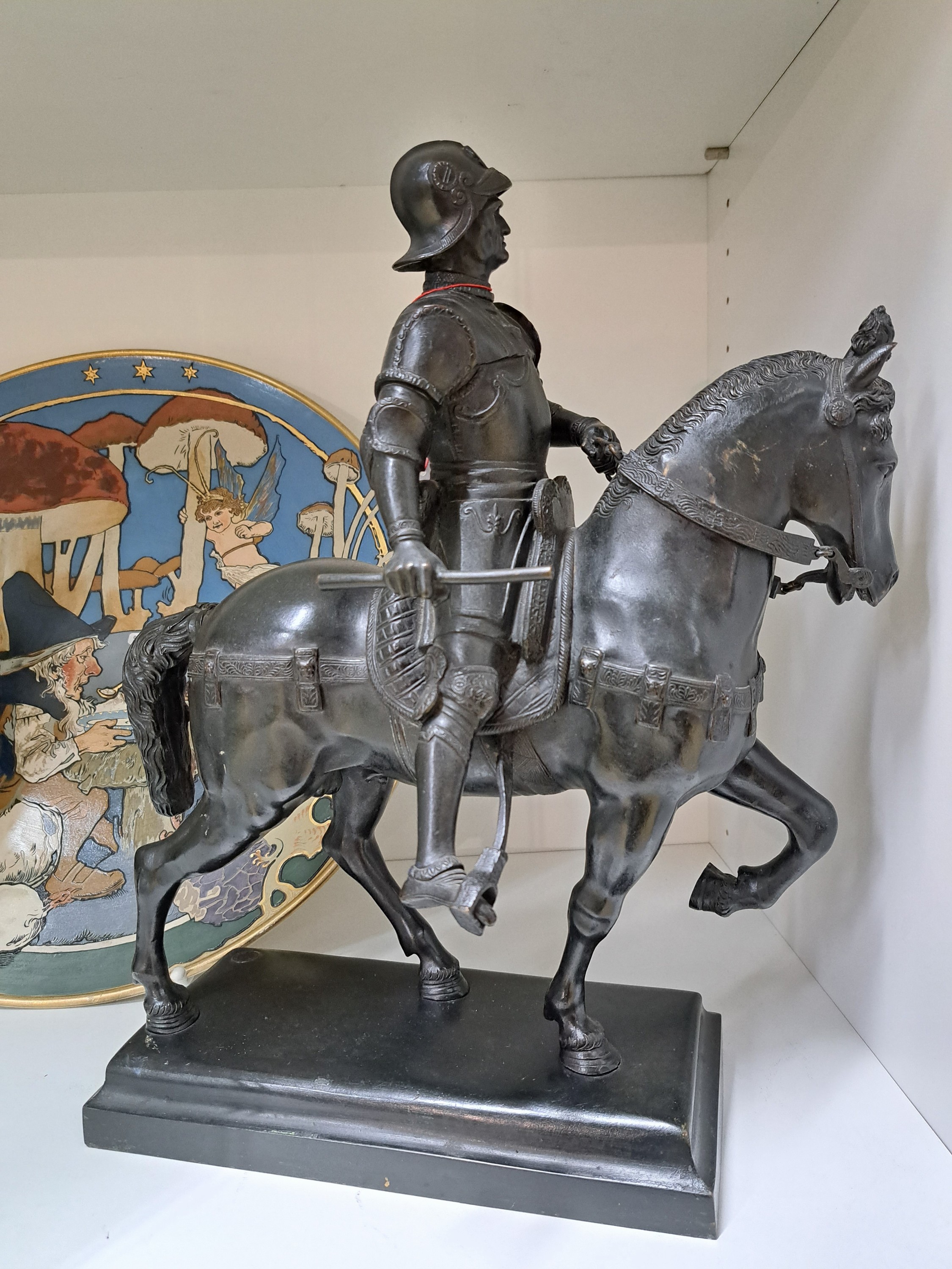 Detail h: Bronzeskulptur, Reiterstandbild des Condottiere Bartolomeo Colleoni, Italien, um 1900, Nach dem Original von Andrea del Verrocchio (1435-1488), ...