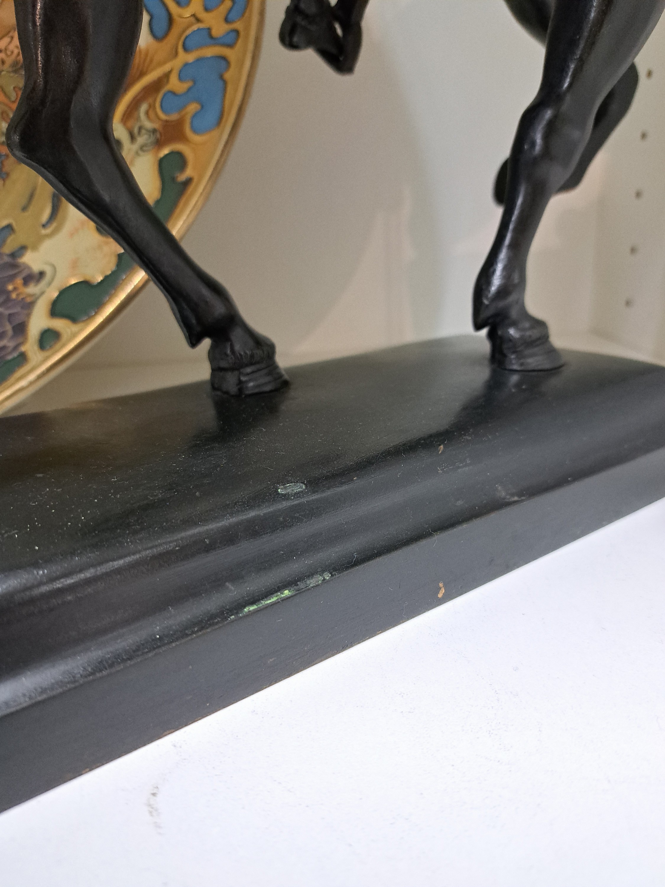 Detail l: Bronzeskulptur, Reiterstandbild des Condottiere Bartolomeo Colleoni, Italien, um 1900, Nach dem Original von Andrea del Verrocchio (1435-1488), ...