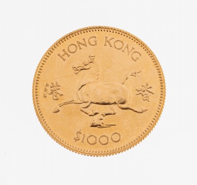 Image 26980305 - Goldmünze, 1000 Hongkong Dollar, 1978, Queen Elizabeth II., Jahr des Pferdes