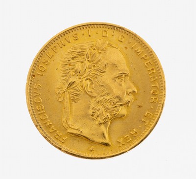 Image 26980313 - Goldmünze, 8 Florin 20 Franken, 1892, Österreich-Ungarn, Franz Joseph I.