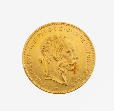 Image 26980316 - Goldmünze 4 Florin 10 Franken, 1892, Österreich-Ungarn, Franz Joseph I.