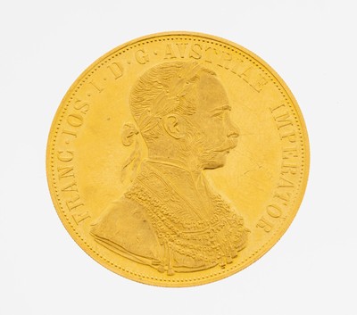 Image 26980323 - Goldmünze 4 Dukaten, Österreich-Ungarn, 1915, offizielle Nachprägung, ...