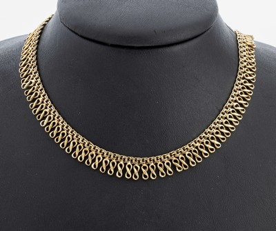 Image 14 kt Gold Collier, GG 585/000, Glieder in Form von Unendlichkeitszeichen, L. variabel ...