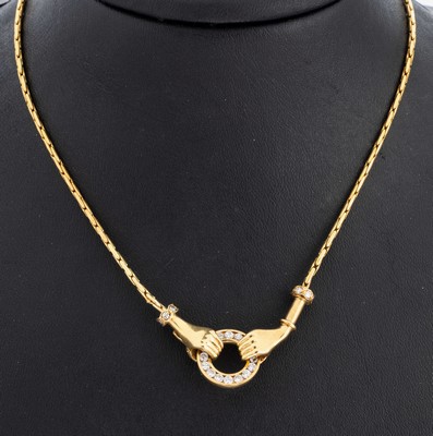 Image 26980377 - Ausgefallenes 18 kt Gold Diamant-Farbstein- Wechselcollier, GG 750/000, Mittelteil ...