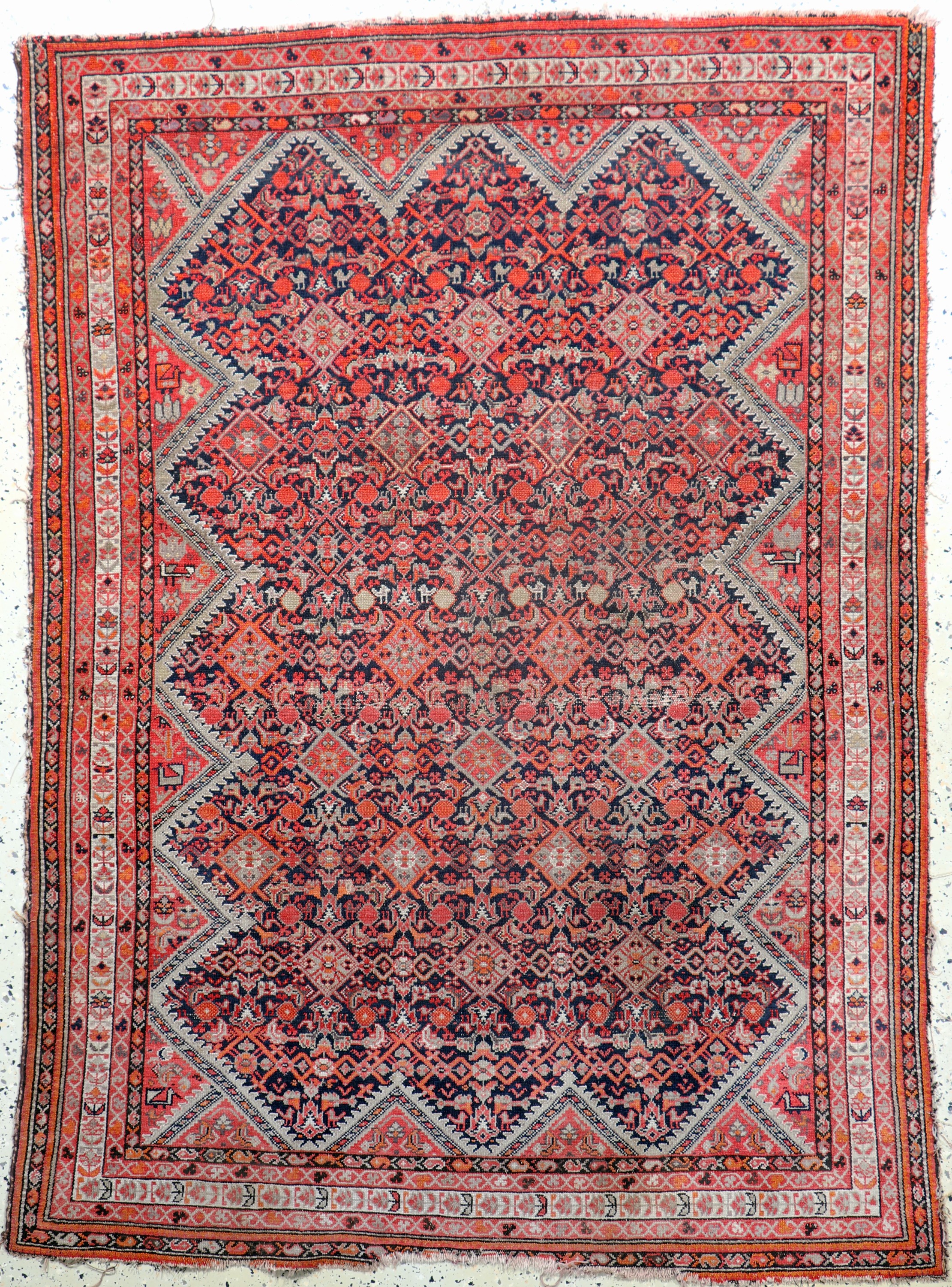 Malayer antik, Persien, 19.Jhd, Wolle auf Baumwolle, ca. 190 x 140 cm, EHZ: 4