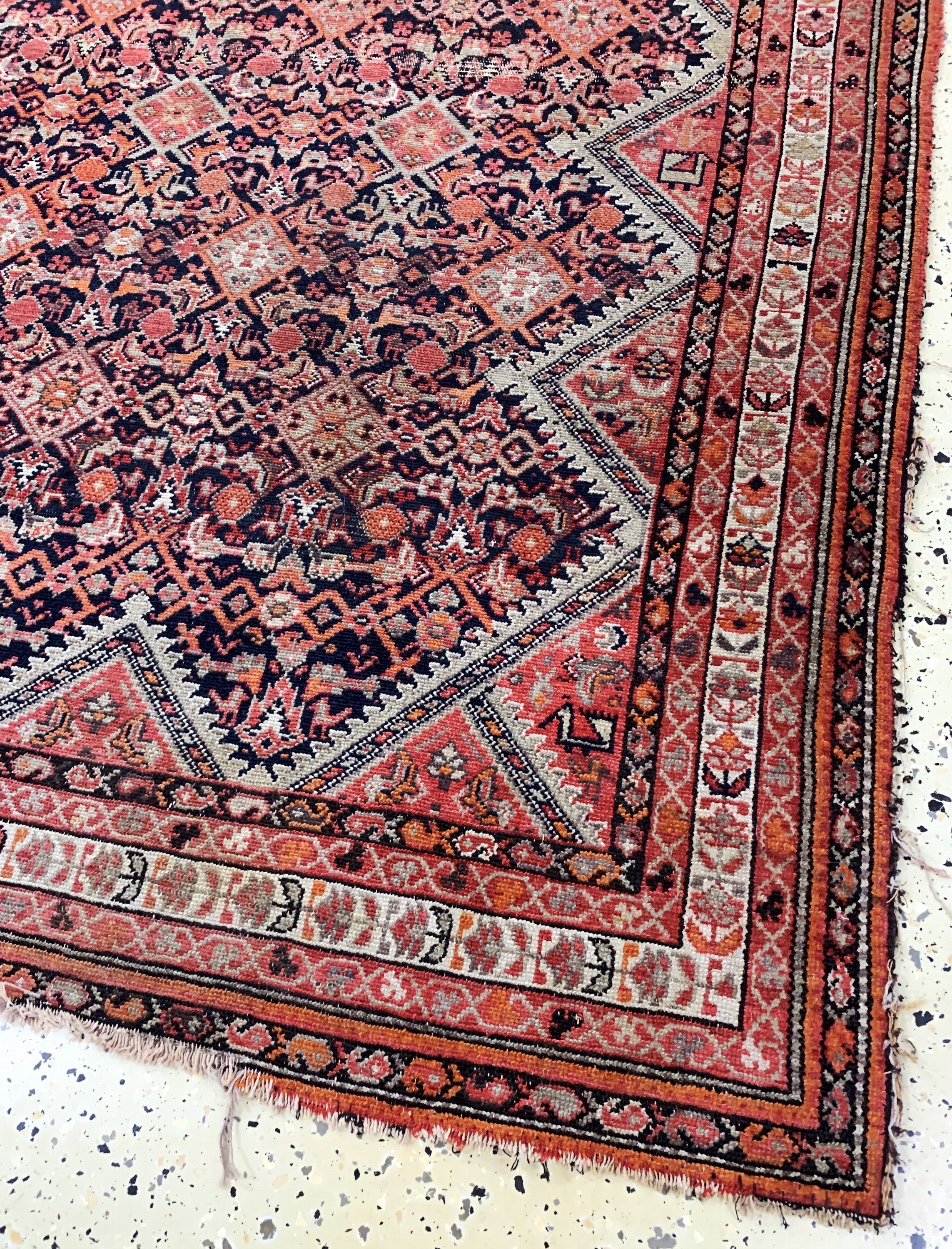 Detail a: Malayer antik, Persien, 19.Jhd, Wolle auf Baumwolle, ca. 190 x 140 cm, EHZ: 4