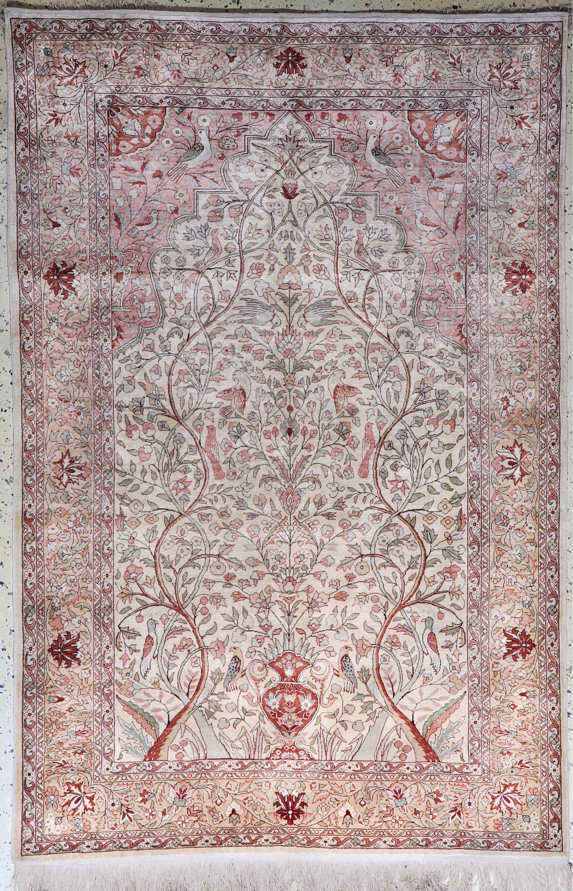 Seiden Kayseri, Türkei, Mitte 20.Jhd, reineNaturseide, ca. 185 x 124 cm, EHZ: 1-2