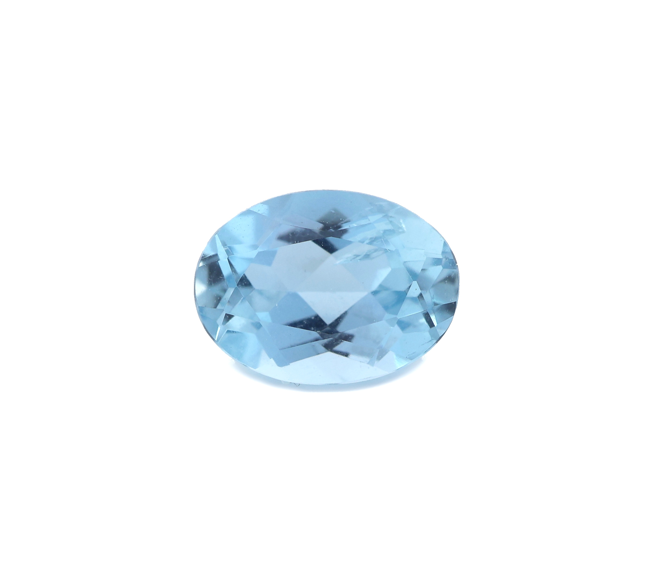 Loser Aquamarin, ca. 0.92 ct, ovalfacett.