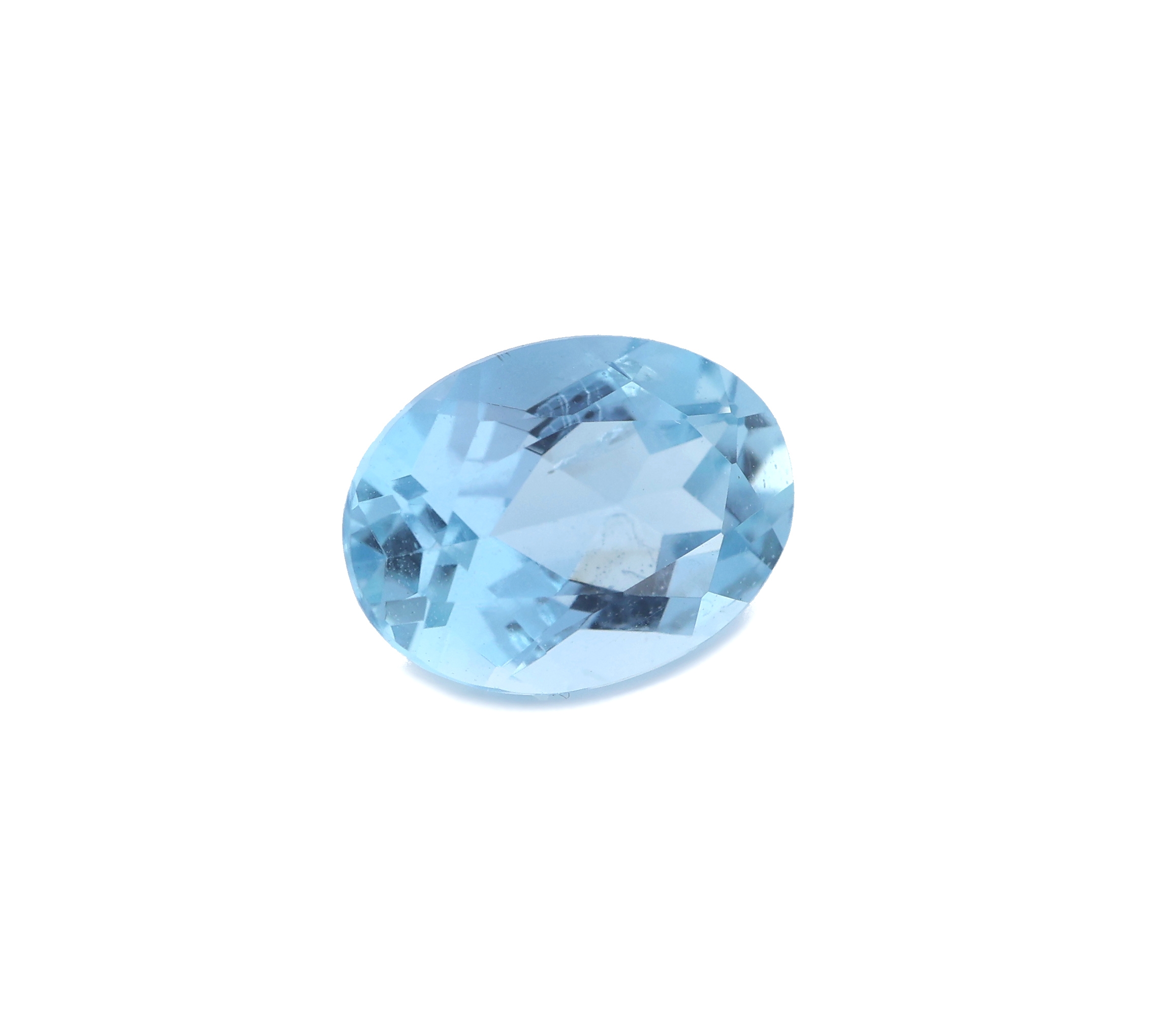 Detail a: Loser Aquamarin, ca. 0.92 ct, ovalfacett.