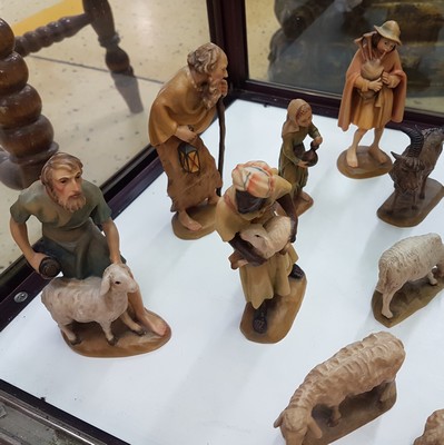 26980866g - Krippenfiguren, Anri Südtirol, Italien, Holz, handgeschnitzt und gefasst, 3 Magier ...