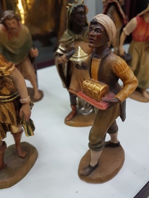 26980866j - Krippenfiguren, Anri Südtirol, Italien, Holz, handgeschnitzt und gefasst, 3 Magier ...