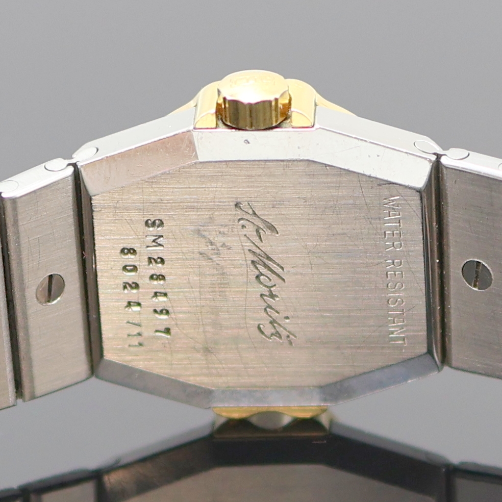 Detail f: CHOPARD St. Moritz diamantbesetzte Damenarmbanduhr in Stahl/Gold Referenz 8024/11, Schweiz um 1995, quartz, 2-tlg. Geh., 8-fach über Lünette ...