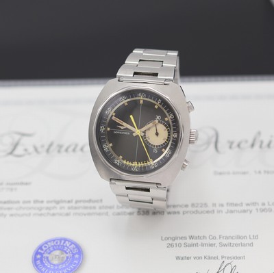 Image LONGINES Taucher-Chronograph Kaliber 538 mit Flyback in Stahl Referenz 8225, Schweiz lt. ...