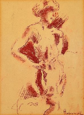 Image 26981084 - Hugo von Habermann, 1849 Dillingen-1929 München, Kreidezeichnung auf Papier, ...