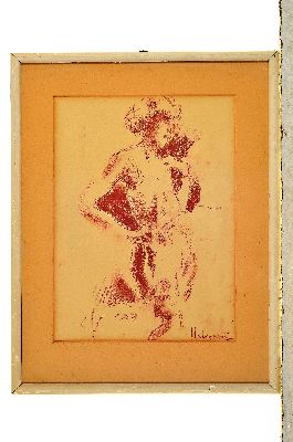 26981084k - Hugo von Habermann, 1849 Dillingen-1929 München, Kreidezeichnung auf Papier, ...