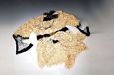 Image Obergewand aus Spitze, China, 20.Jh., Spitze, an Ärmeln mit schwarzem Seidenabsatz, ...