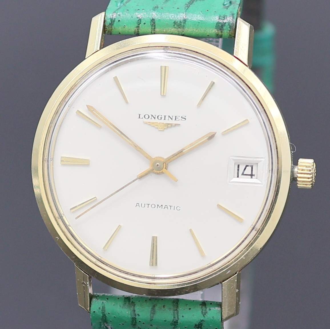 Detail a: LONGINES Flagship Armbanduhr Referenz 3318-7 in Stahl/Gold, Schweiz um 1967, Automatik, verschr. Geh., Boden m. email. Goldplakette (Email besch.), ...