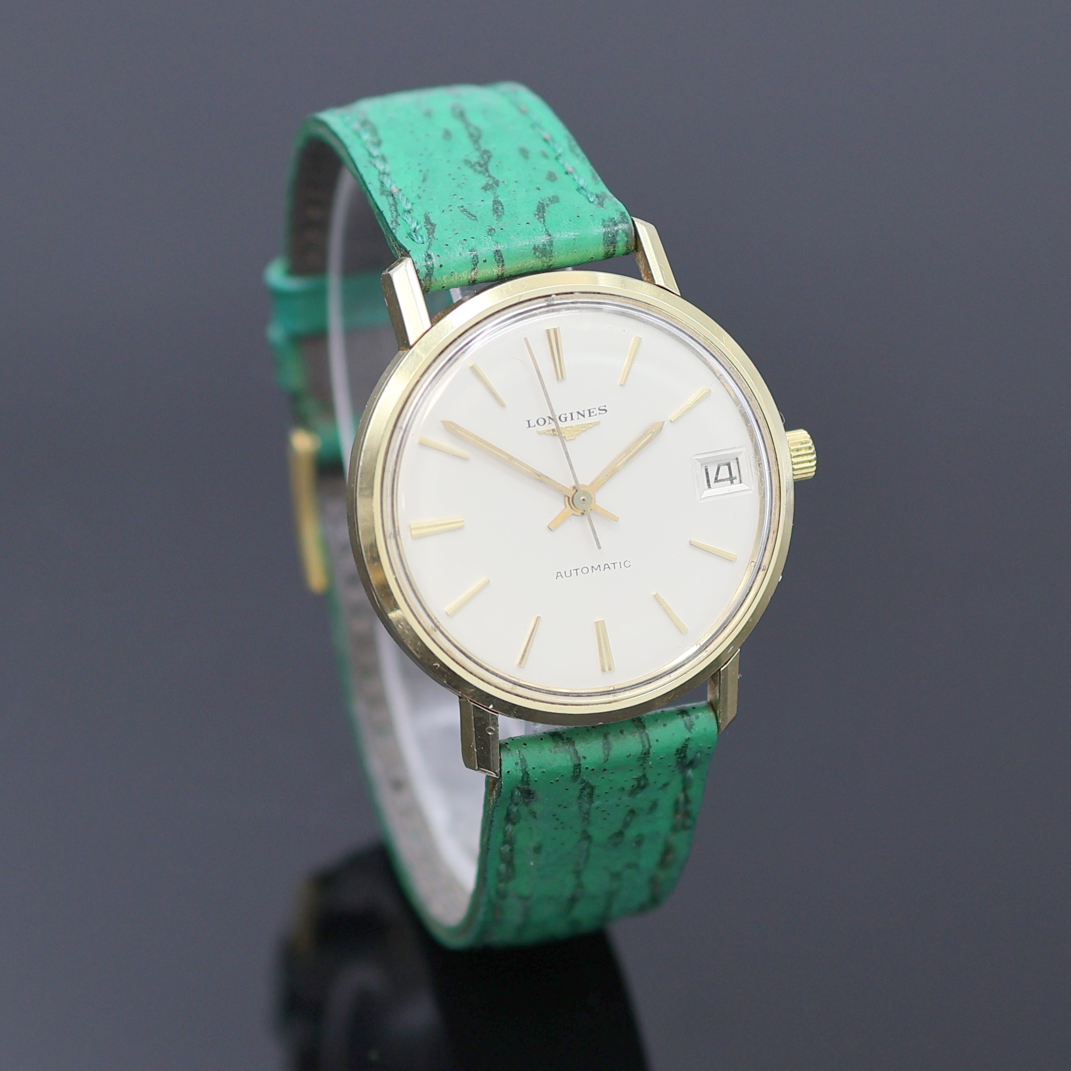 Detail b: LONGINES Flagship Armbanduhr Referenz 3318-7 in Stahl/Gold, Schweiz um 1967, Automatik, verschr. Geh., Boden m. email. Goldplakette (Email besch.), ...