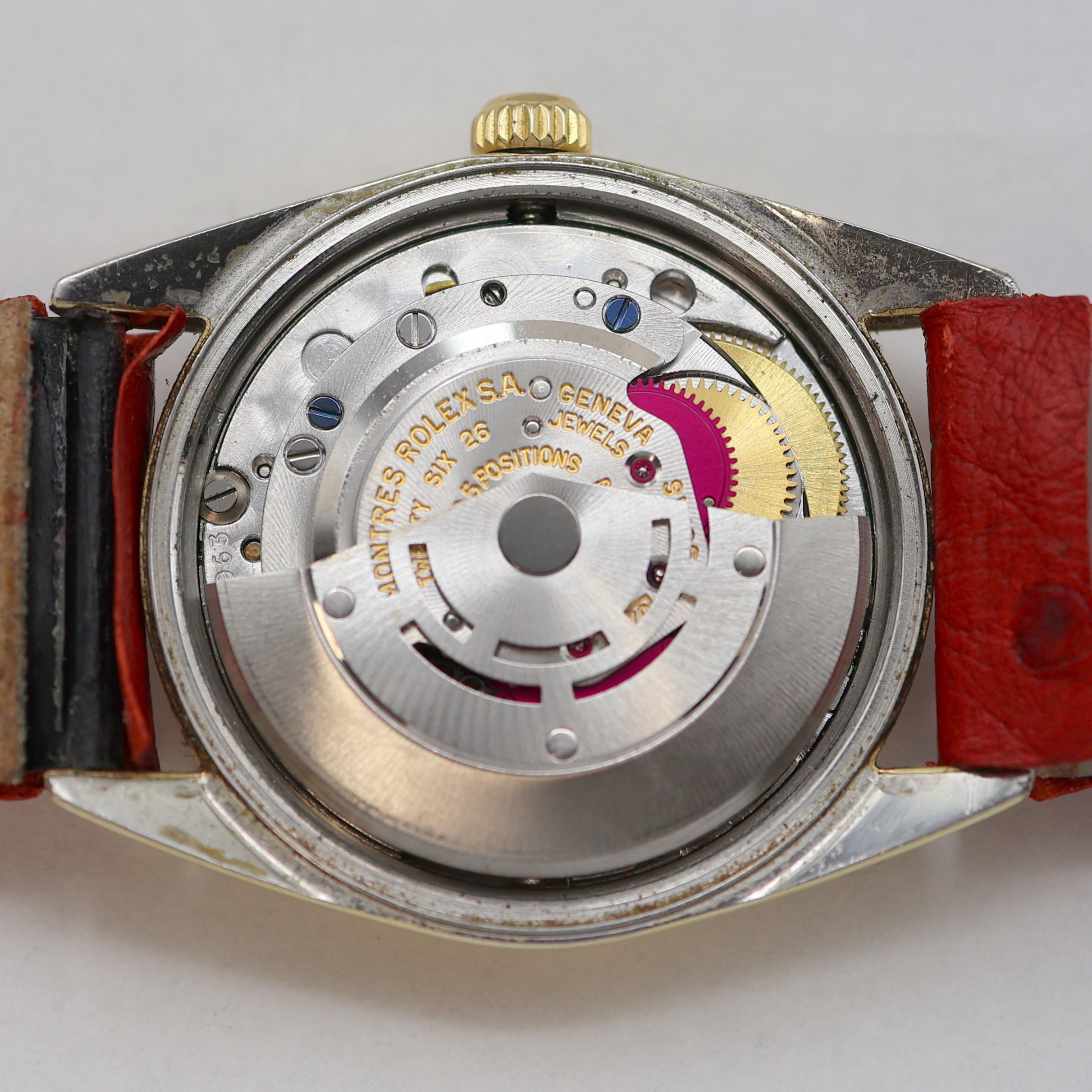 Detail f: ROLEX Date Referenz 1550 Armbanduhr in Stahl mit Goldhaube, Schweiz um 1980, Automatik, verschr. Oystergeh., Boden u. Krone verschr., gold. ...