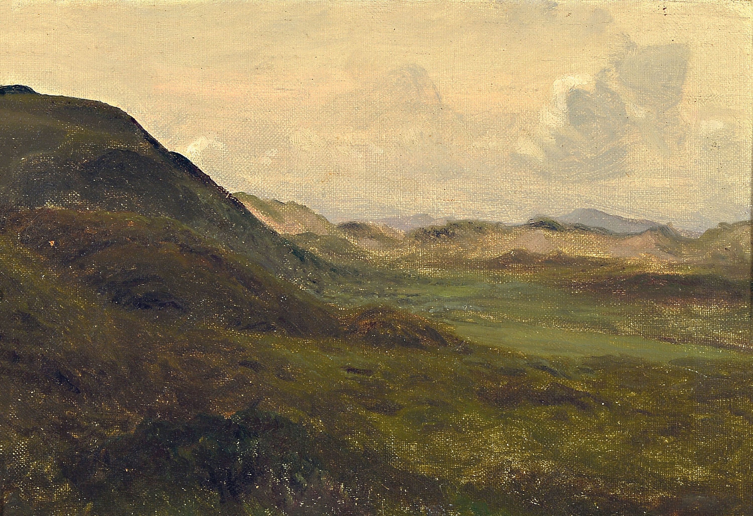 Carl Spitzweg, 1808-1885 München, Landschaftsstudie, Öl/Lwd, um 1855, rückseitig Nachlaßstempel (Lugt 2307), ca. 21x31cm, R. ca. 37x46cm