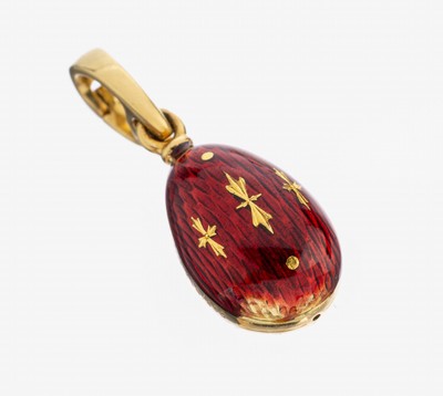 Image 26981468 - 18 kt Gold FABERGE Ei Clipanhänger, GG 750/000, limit. Auflage 416/500, ...