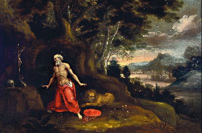 Image 26981484 - Unbekannter Künstler des 18.Jh., der heiligeHieronymus mit dem Löwen, ...
