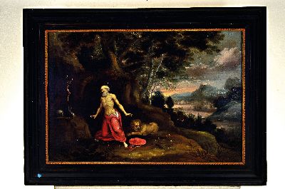 26981484k - Unbekannter Künstler des 18.Jh., der heiligeHieronymus mit dem Löwen, ...
