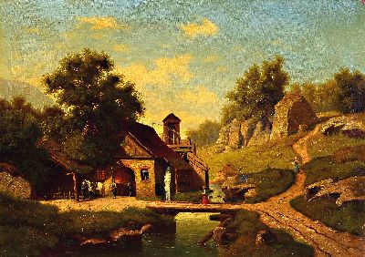Image 26981502 - Turk, Maler der 2. Hälfte des 19. Jh., Wassermühle mit Schmiede, ...