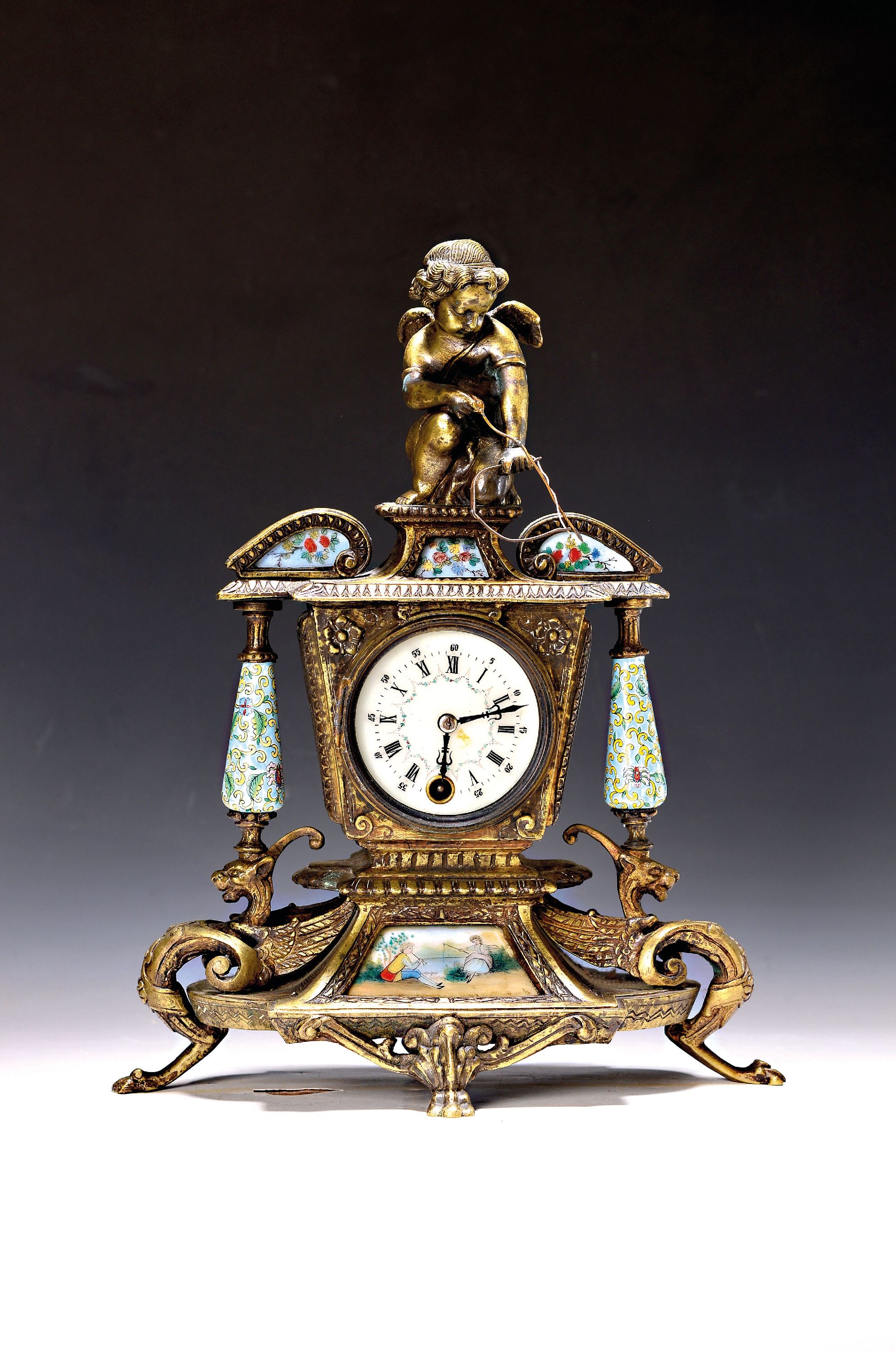 Image 26981632 - Pendule, fernöstliche Fertigung, um 1970, verziertes Messinggehäuse mit ...