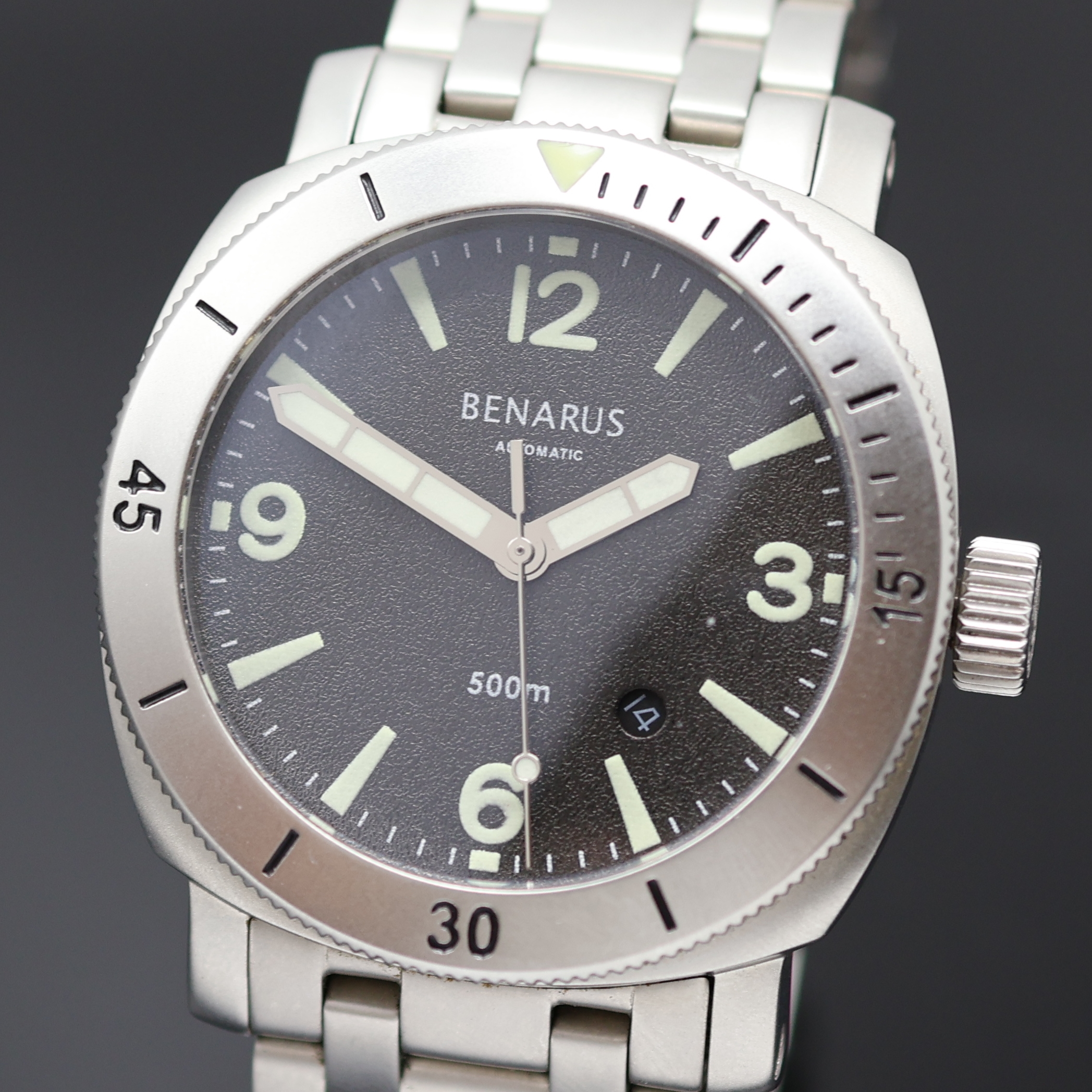 Detail a: BENARUS Moray auf 50 Stück limitierte Herrenarmbanduhr in Stahl, Deutschland um 2009, Automatik, massives Geh., inkl. orig. Gliederband m. dopp. ...