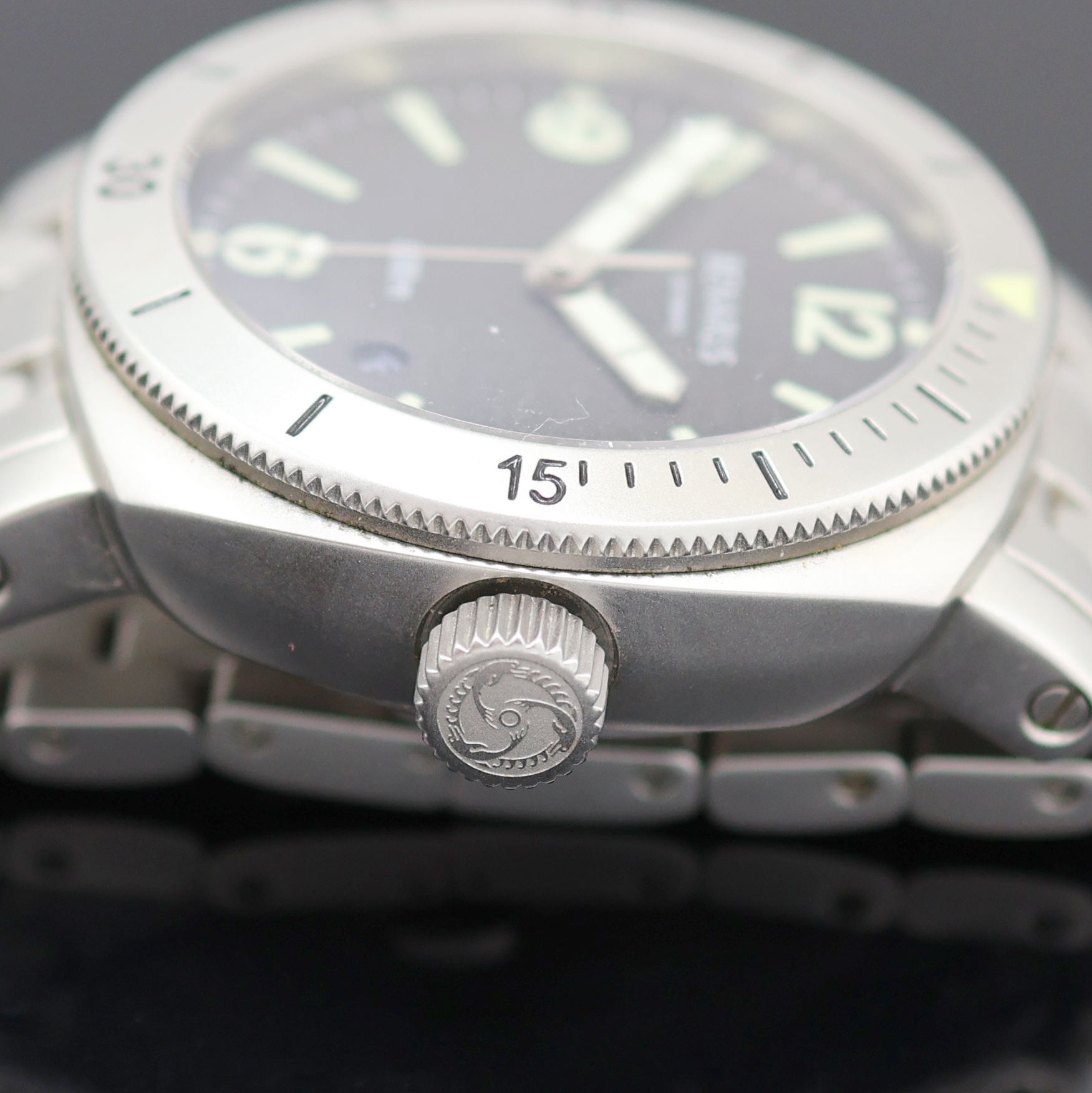 Detail b: BENARUS Moray auf 50 Stück limitierte Herrenarmbanduhr in Stahl, Deutschland um 2009, Automatik, massives Geh., inkl. orig. Gliederband m. dopp. ...